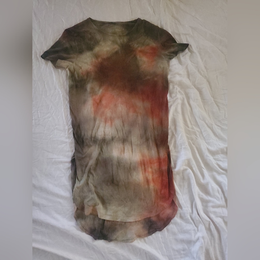 Zara Grungy Tie Dye Shirt Dress